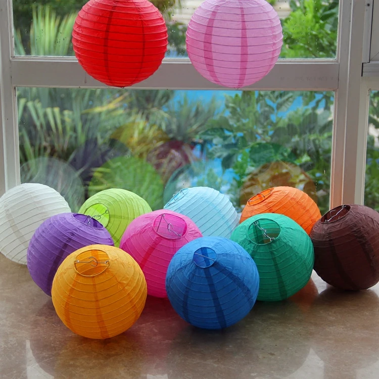 新 15 センチ提灯 6 インチ子供マニュアル Diy 落書き紙ランプシェード色小提灯装飾店のウィンドウ Lanterns Aliexpress