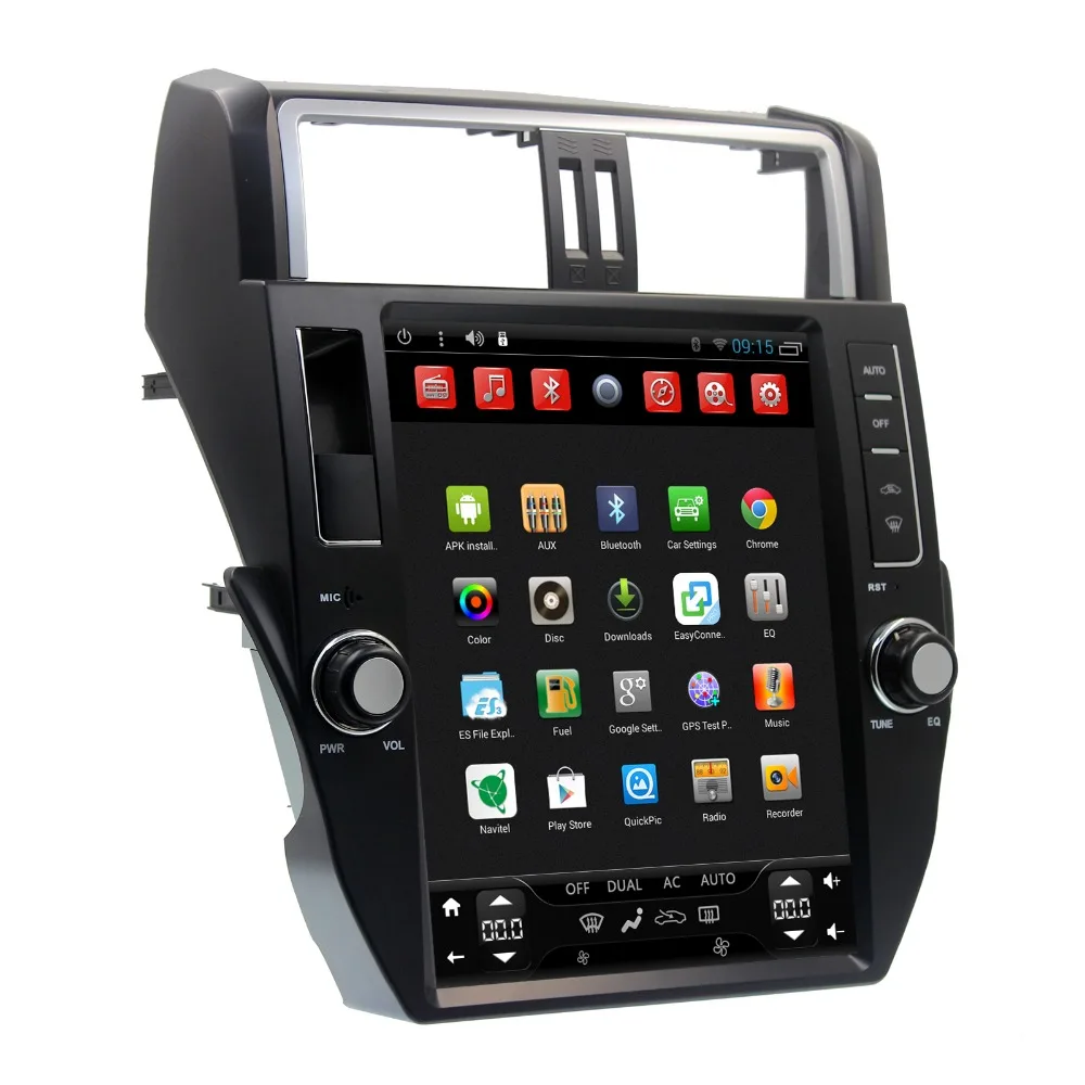 Sale 12.1 inch Vertical Tesla style Android 6.0 Car DVD GPS for Toyota Land Cruiser Prado 150 2010-2013 Autoradio GPS Car Head Unit 1