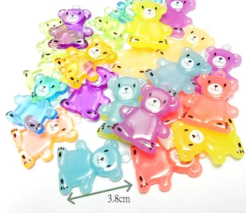 

10pc bear Bead Charm Fashion Girl Kids Jewelery Chip Necklace Vintage Cup Cake Topper Decoration DIY Home Craft