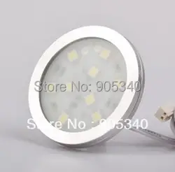 1 шт. Super Slim круглый светодиодный, светодиодный свет puck, 5050, 12V1. 8 Вт алюминия для led мебель, витрина, кухня света