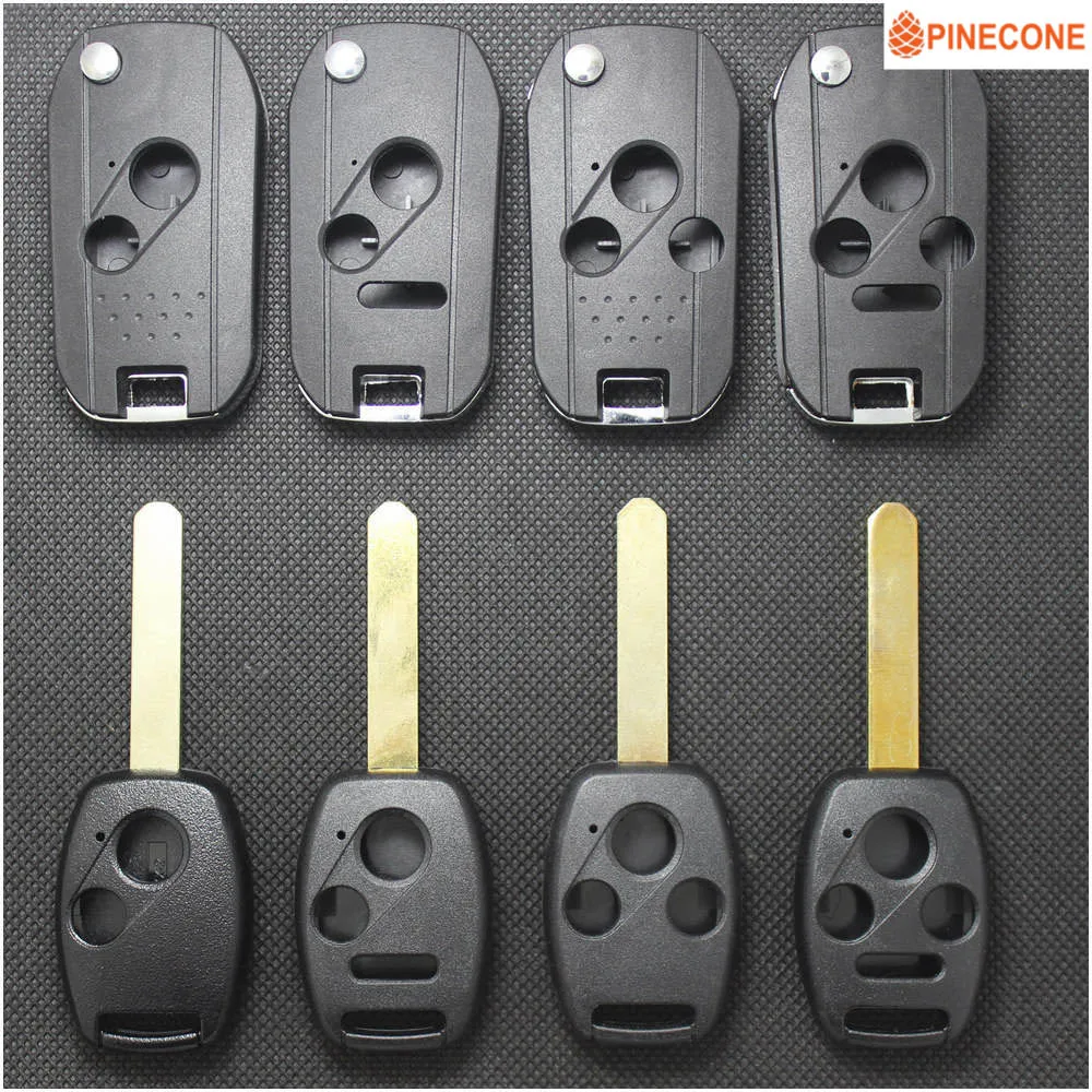 

PINECONE for HONDA ACCORD CRV PILOT CIVIC 2003 2007 2008 2009 2010 2011 2012 2013 Modified& Replace Key Shell Case With LOGO