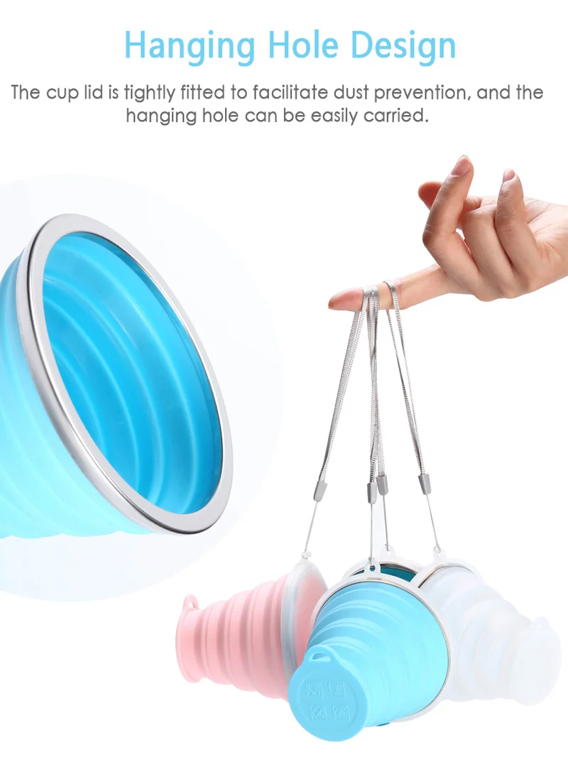 

Outdoor Sports Tour Water Cup 4 Colors 250ML Silicone Travel Cup Retractable Folding Coffee Cup Telescopic Collapsible Tea Cup