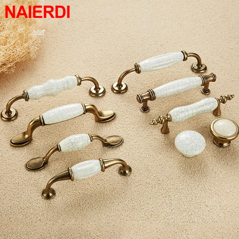 Bronze Creamic Cabinet Handles Knobs Drawer Pulls For Furniture Kitchen