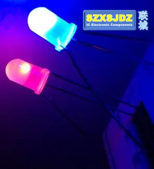 

1000 pcs F5 LED Diode 5mm Bicolor Common Anode Blue And Red Broadcast Wide Angle 5mm Light-Emitting Diode LED Light Lamp DIP