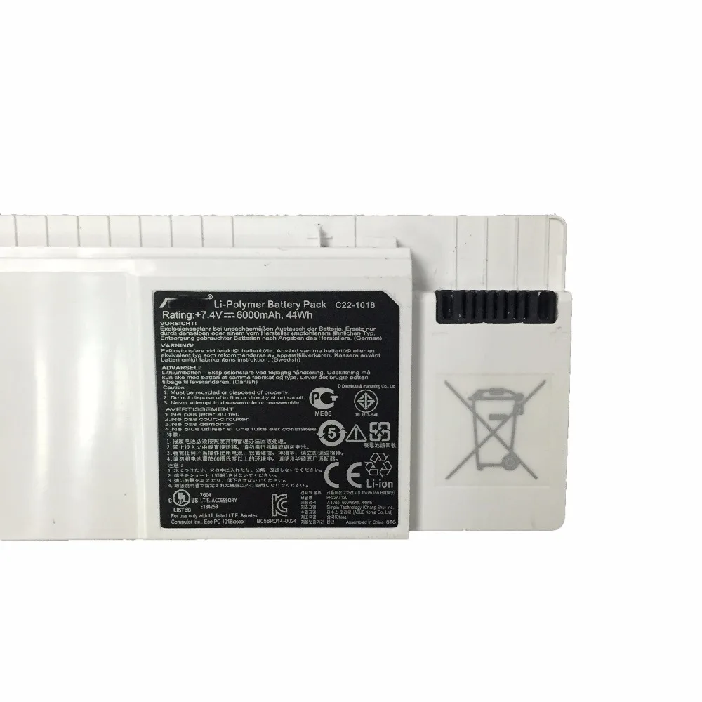 7 4 V 44WH 6600 мА/ч оригинальный новый C22 1018 Аккумулятор для ноутбука ASUS 70 OA282B1200 Eee PC