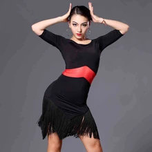 Для женщин Цельный Костюмы для латиноамериканских танцев платье для танцев w/пикантные Salsa Ленточки юбка, Обувь для девочек Костюмы для бальных танцев/Samba Танцы платье, взрослых этап конкурса костюм