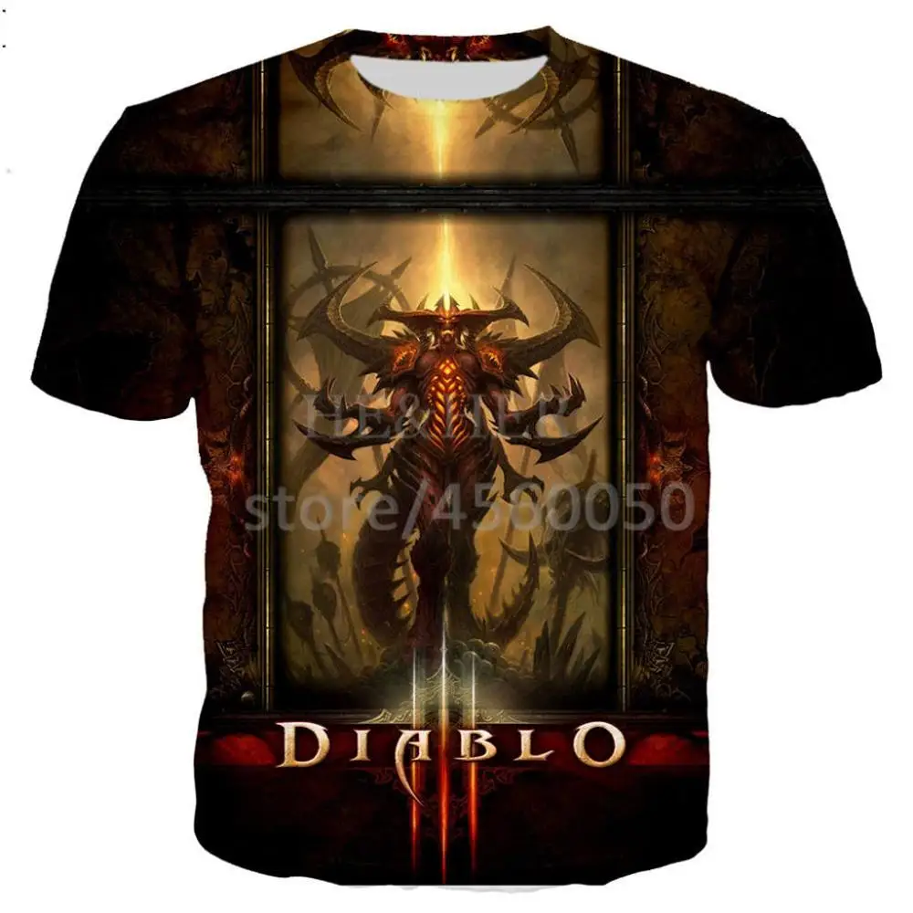 Новая классическая футболка Diablo 3 Reaper of Soul, мужская и женская футболка с 3D принтом, новинка, модная футболка в стиле хип-хоп, уличная одежда, повседневные летние топы