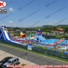 Прочные с использованием низкой цены надувные водные горки комбо аквапарки