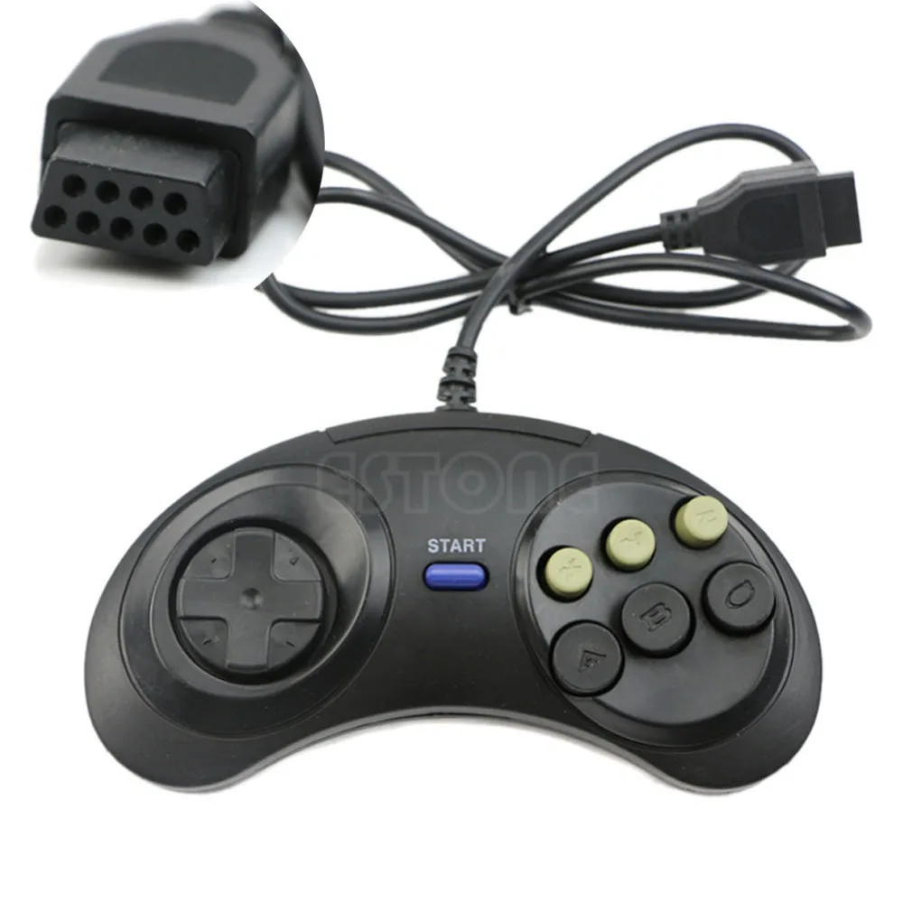 6 Кнопка проводной контроллер Pad геймпад игровой для Mega Drive Megadrive sega MD Genesis