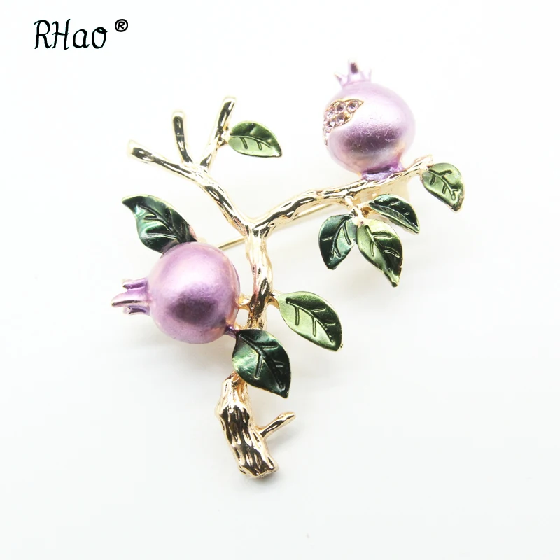 

RHao Cute Purple pomegranate Brooches Women and Men Clothes jewelry Gifts Accessories Fruit Enamel pins Kids Hats Corsage pins