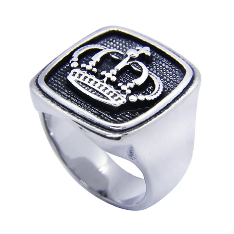 Men's Crown Ring 316L Stainless Steel Fashion Jewelry Size 7-13 