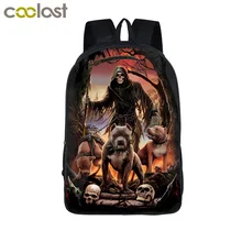 Cráneo de la muerte de Rottweiler Mochila Para Adolescentes Hombres Mujeres Mochila Bolsos de Escuela Los Niños Mochilas Niños Bolsa de Cráneo de La Muerte de Rottweiler