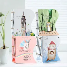 Металлический выдвижной книжный органайзер для книг с единорогом, органайзер для стола, держатель, книжная полка для офиса, школы, дома, книжная полка, канцелярские принадлежности