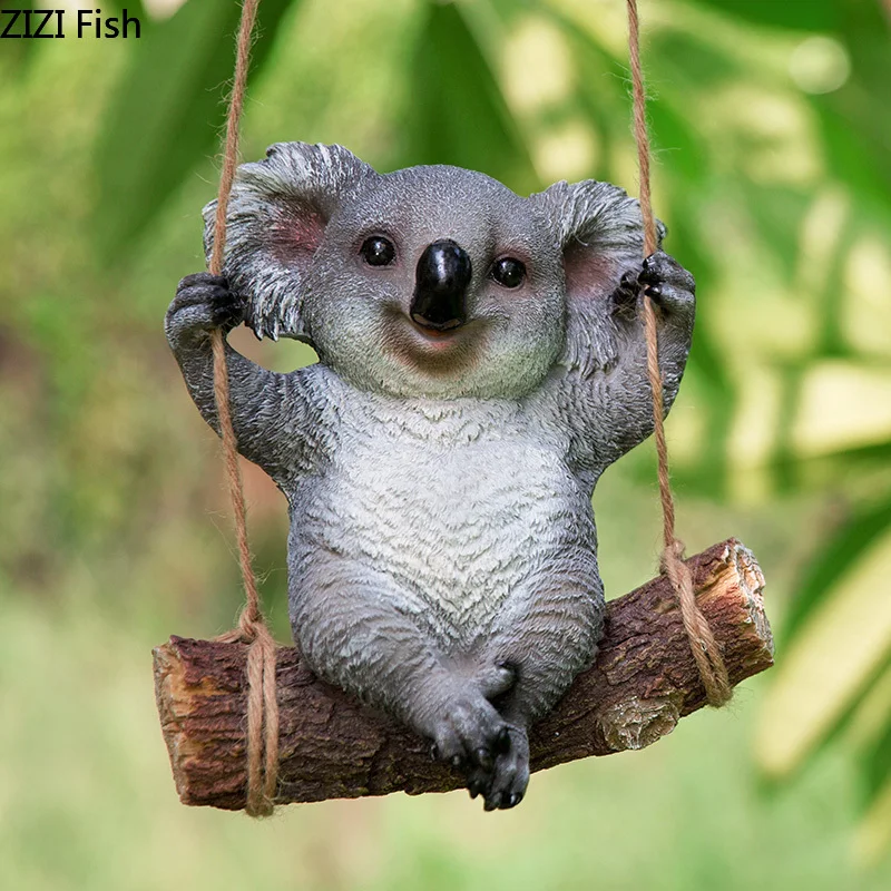 

European Style Simulation Animal Sculpture Resin Koala / Panda Decoration Accessories Courtyard Decoration