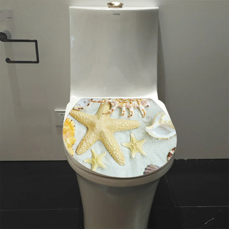 

New 3d Creative toilet stickers on the toilet seat PVC wall stickers home decor bathroom refrigerator door Art Mural Stickers