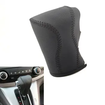 

Car Gear Shift Stick Knob Leather Hand-Stitched Cover Trim FOR Honda CRV 2015-2016