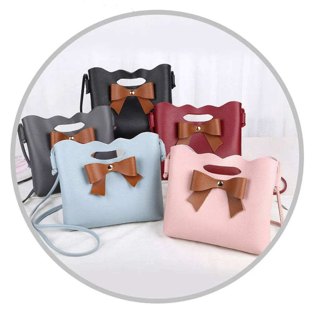

New Brand PU Leather Female Shoulder Bag Women Bowknot Crossbody Bag Messenger Bag Bucket Bag Dropshipping