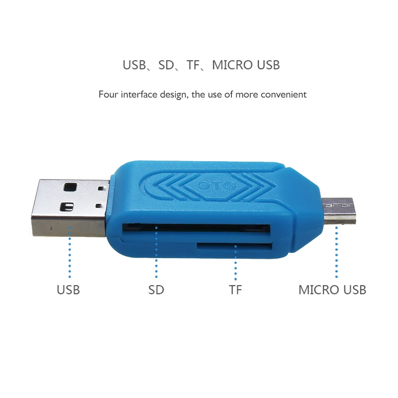 Sovawin Универсальный кард-ридер Micro USB OTG SD TF 4 в 1 для мобильного телефона ПК компьютерный кард-ридер USB 2,0 карта памяти