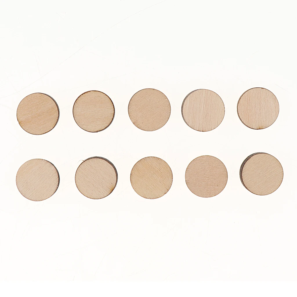 100 Pieces Natural Round Unfinished Wood Embellishments for DIY Art Crafts Painting Drawing Engraving 16mm