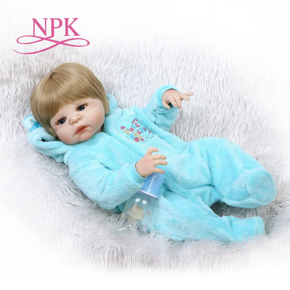 NPK 56 см силиконовая кукла reborn baby для детей рождественский подарок bebe alive