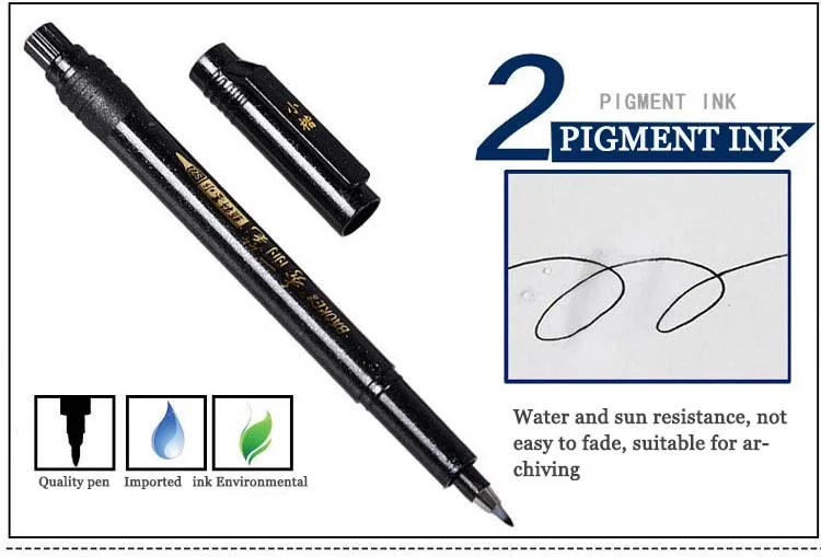 2 предмета ручка для каллиграфического письма кисть для живописи pen soft brush может добавить чернила практика Кисть красоты ручки Art maker