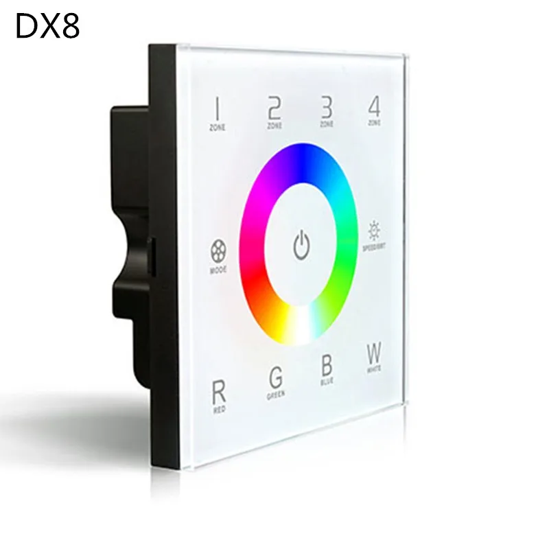 DX8 rgbw Сенсорная панель led контроллер 4 зоновый RF 2 4G + DMX512 мастер RGBW настенный для