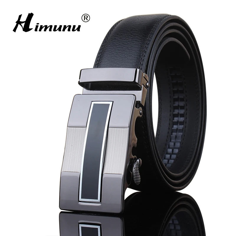 

[HIMUNU] Brand Designer Belts Men High Quality Automatic Buckle Cowhide Genuine Leather Luxury belts for men 110-130cm Man belts