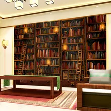3D обои, Классическая книжная полка, картина маслом, фотообои, для учебы, библиотеки, гостиной, фон для стены, домашний декор, Papel De Parede, 3D