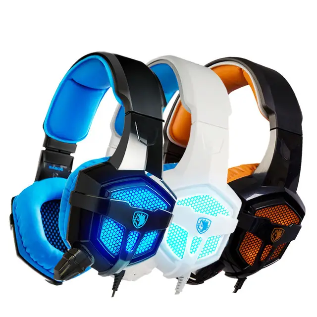 Glow LED Light Gaming Headset Stereo Bass Sound Over Ear