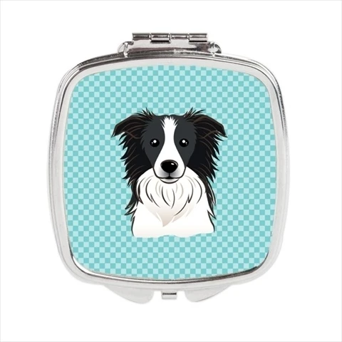 Carolines Treasures BB1179SCM Checkerboard Blue Border Collie Compact Mirror 2.75 x 3 x .3 In.