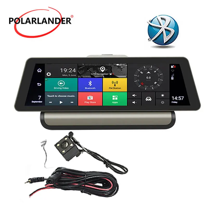 Android 5.1 4G GPS navigation 10 inch driving recorder Bluetooth wifi 4 LED center console ADAS HD car