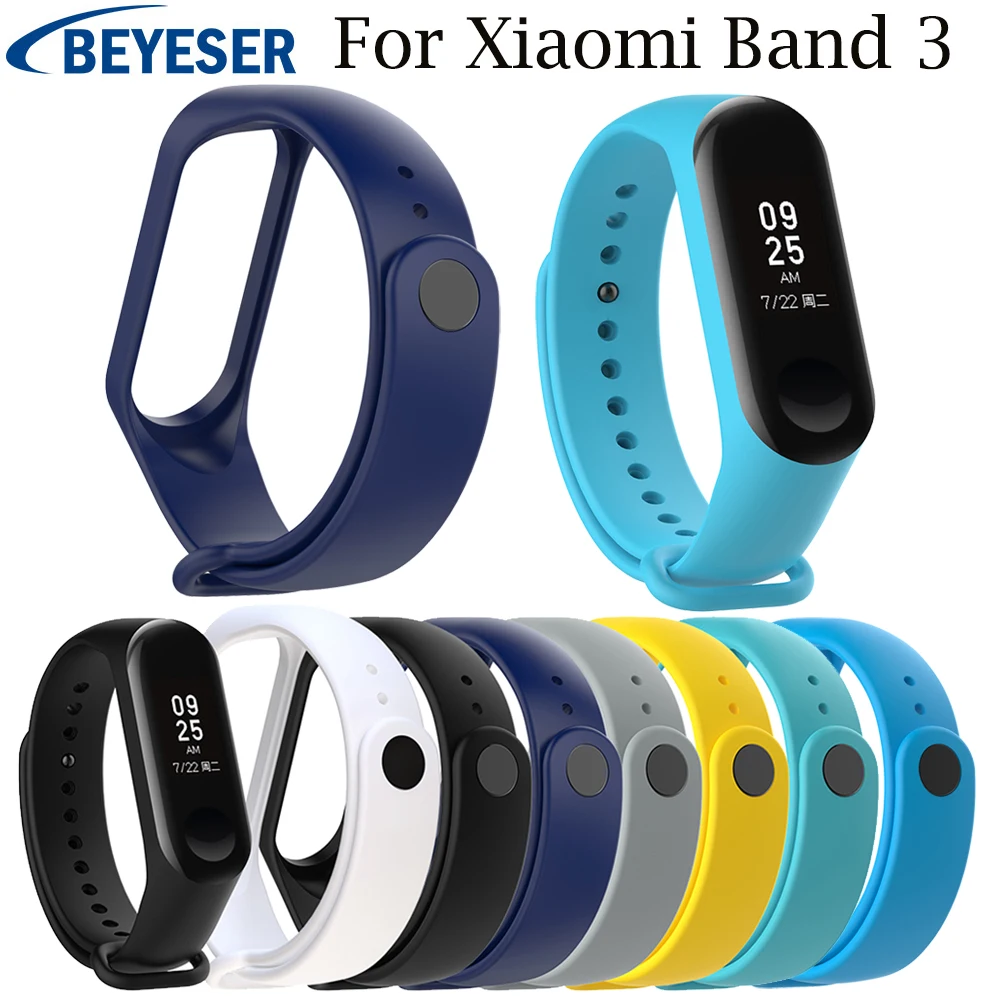 Умный ремешок для часов Силиконовые Замена мягкая лента для xiaomi mi Band 3 Спортивные часы Группа ремешок для xiaomi mi band3 браслет