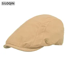 SILOQIN унисекс тонкие свет доска хлопок береты для Для мужчин и Для женщин регулируемая головка Размеры простой модный бренд Caps папа шляпа