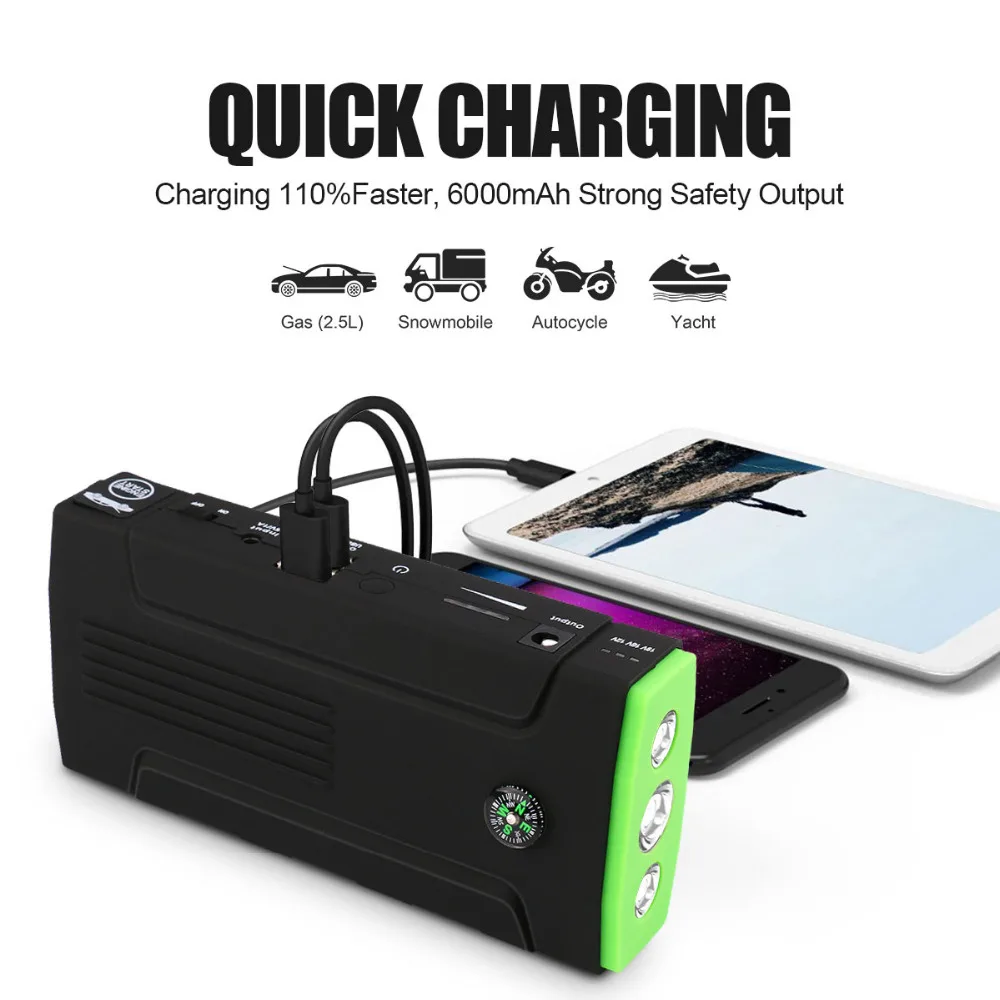 Pushidun Jump Start power Bank аварийный усилитель Jumper автомобильный аккумулятор 12 В в