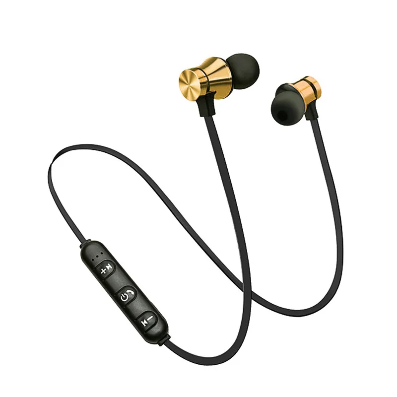 50 шт. XT11 магнитные Bluetooth 4,2 наушники Спортивная беспроводная гарнитура с лентой на шею наушники с микрофоном стерео музыка для всех смартфонов - Цвет: Золотой