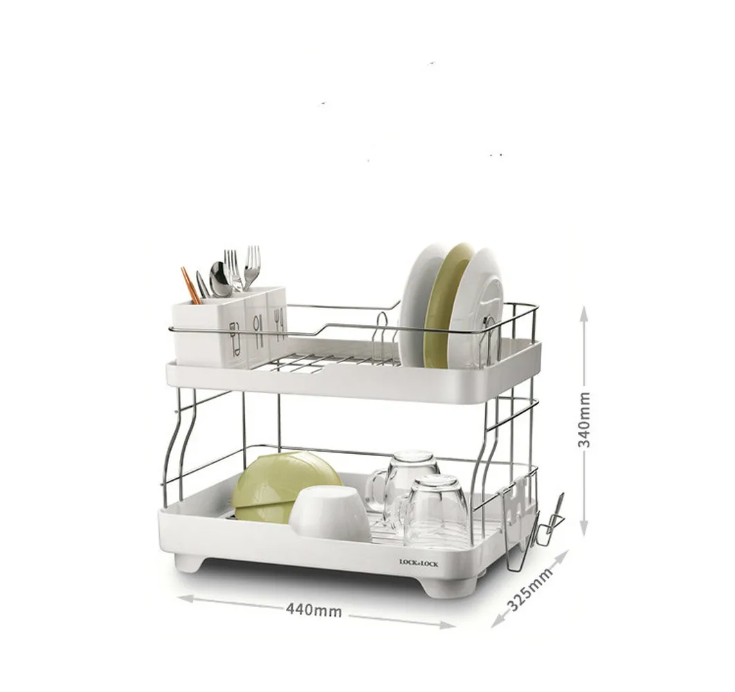  Draining rack stainless steel double disc dishes containing storage racks kitchen rack LU4195 - 32919336391
