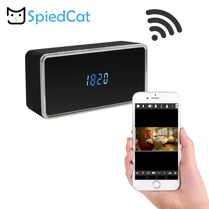 

WIFI 4K Camera 140 Degree Wide Angle Infrared Night Vision Electronic Clock Baby Monitor Home Security Monitoring