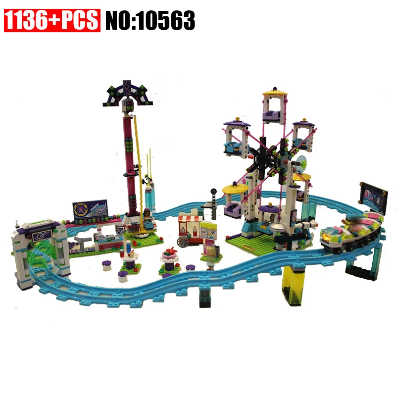 

Compatible with Friends 41130 model 10563 1024pcs building blocks Amusement Park Roller Coaster figure toys for children