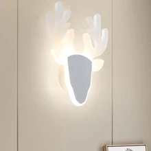 Скандинавский олень рога настенный светильник Гостиная ТВ задний план стены детской комнаты лестницы Творческий прикроватный светильник для спальни