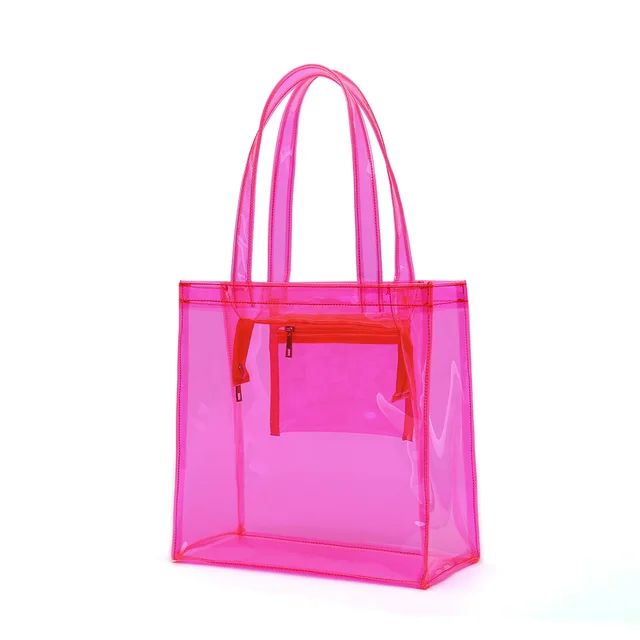 Source Clear rubber PVC tote bag with zipper wallet PVC beach bag on  m.