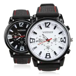 Роскошные часы Для мужчин Лидер продаж Для мужчин кремния ремень спортивные наручные часы Повседневное Для мужчин Повседневные часы