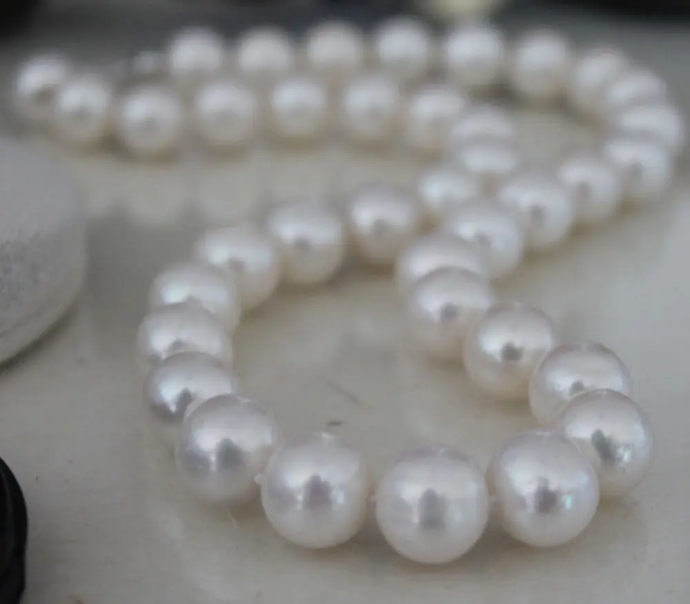 

Free Shipping >>>>>10m white pearl necklace 925 silver freshwater pearls super