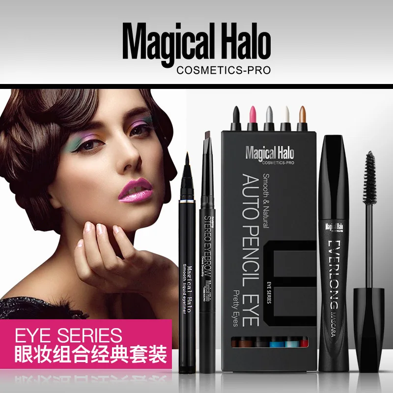 Foreign Trade Heat Sell Magical Halo Eye Group 4 Paper Set Eye Shadow Pen + Eyebrow Pencil