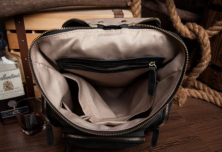 Pockets Show and Large Capacity of Leather Backpack