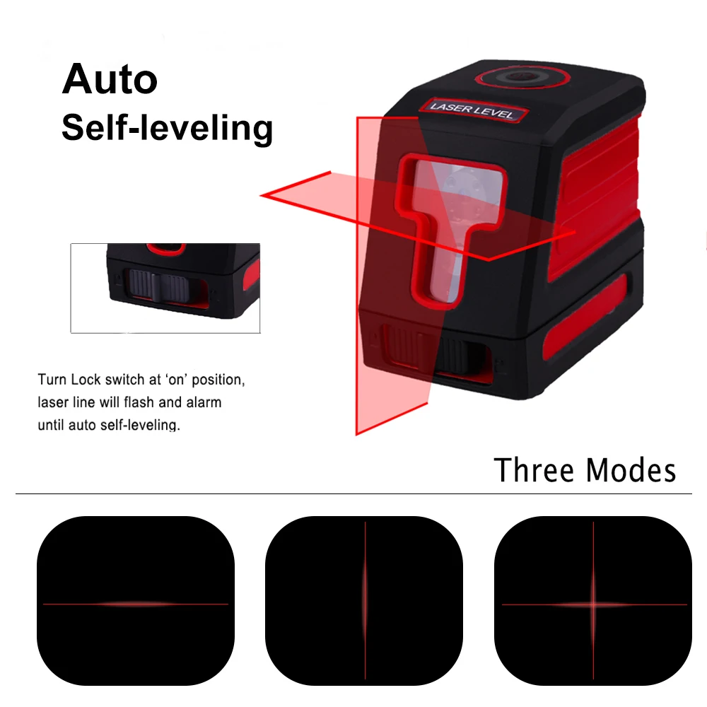 Billige Boebede Laser Level Horizontale Vertikale und Kreuz Linie Selbst Nivellierung Rot Grün Strahl 2 Laser Diode Tragbare Ebene meter