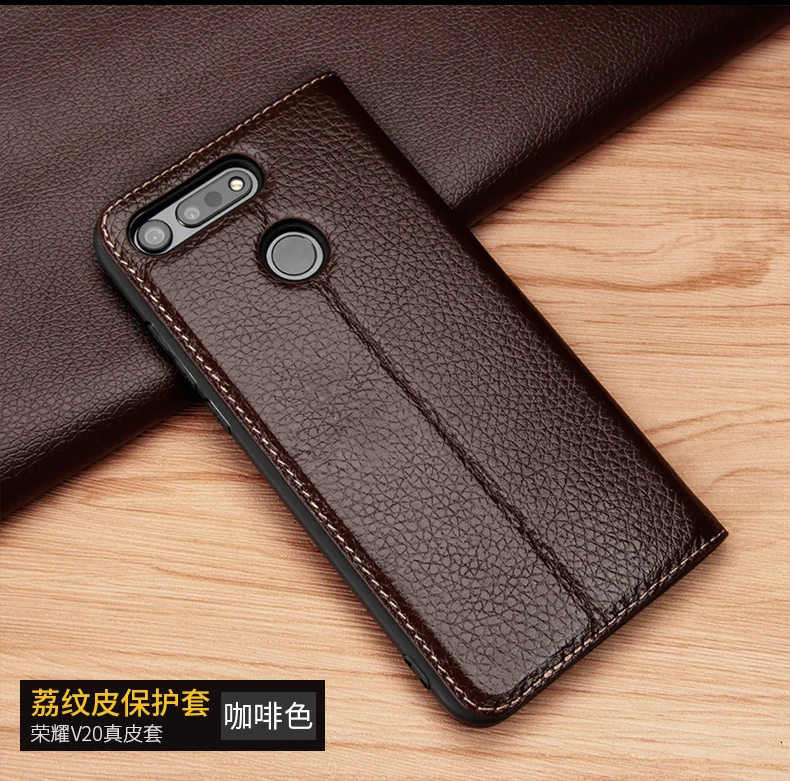 Подлинная Кожаный чехол для huawei Honor V20 Вид из окна флип телефон кожи для huawei Honor V20 с закаленным Стекло Экран протектор
