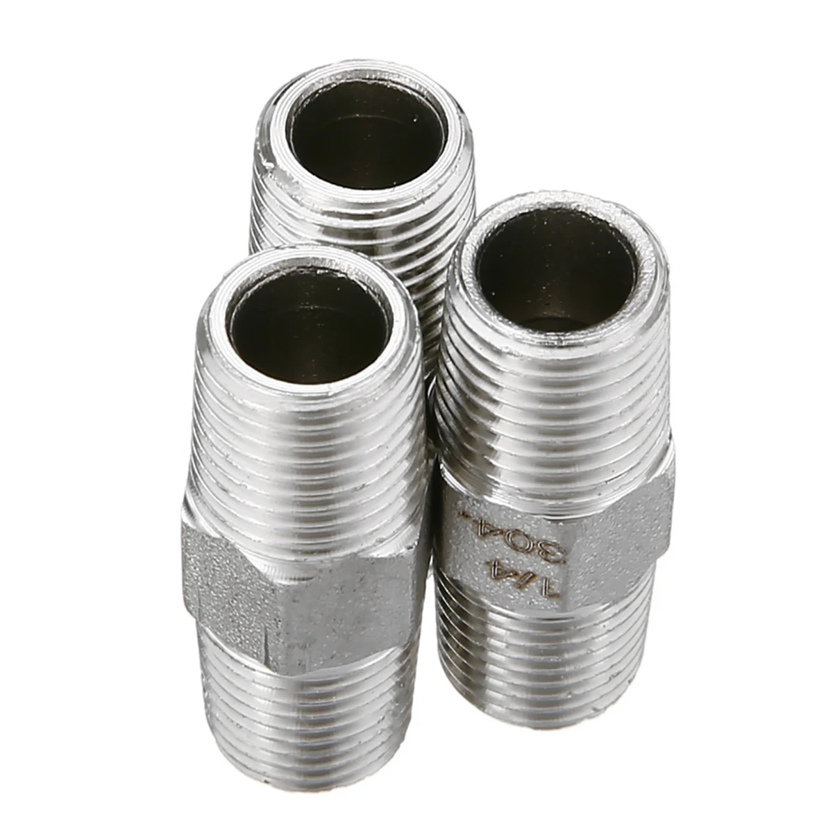 3pcs 304 1/4" BSP Air Line Hose Compressor Fittings Double Outer Tooth Male Connectors Coupler For Hardware Tools Mayitr
