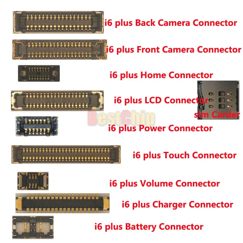10sets/lot FPC connectors for iPhone 6 plus 6p 5.5" LCD touch power