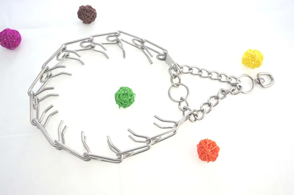 

Gujia 7212 Adjustable Safe Stainless Steel Big Dog Pinch Training collar Stimulation chain Ultra-Plus Prong Pet Necklace