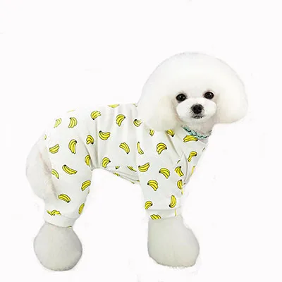 Пижамы для домашних животных комбинезон для собак пончик банан Весна Лето одежда для сна Йоркширский хлопок пижамы костюм S-XXL Ropa para perro DOGGYZSTYLE - Цвет: Banana